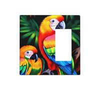 Decorator Wall Plate 2 Gang Light Switch Covers Colored Parrot Wallplate Double Toggle Switch Plate Standard Size Electrical Outlet Covers Decorative Wall Switch Plate Cover