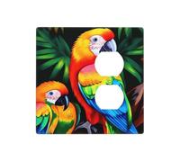 Decorator Wall Plate 2 Gang Light Switch Covers Colored Parrot Wallplate Double Toggle Switch Plate Standard Size Electrical Outlet Covers Decorative Wall Switch Plate Cover