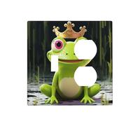 Decorator Wall Plate 2 Gang Light Switch Covers Crown frog Wallplate Double Toggle Switch Plate Mid-size Electrical Outlet Covers Decorative Wall Switch Plate Cover