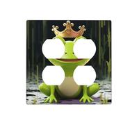 Decorator Wall Plate 2 Gang Light Switch Covers Crown frog Wallplate Double Toggle Switch Plate Standard Size Electrical Outlet Covers Decorative Wall Switch Plate Cover