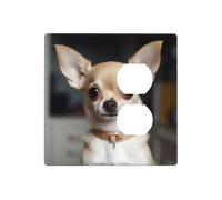 Decorator Wall Plate 2 Gang Light Switch Covers cute chihuahua Wallplate Double Toggle Switch Plate Standard Size Electrical Outlet Covers Decorative Wall Switch Plate Cover