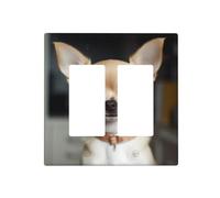 Decorator Wall Plate 2 Gang Light Switch Covers cute chihuahua Wallplate Double Toggle Switch Plate Mid-size Electrical Outlet Covers Decorative Wall Switch Plate Cover