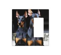 Decorator Wall Plate 2 Gang Light Switch Covers doberman Wallplate Double Toggle Switch Plate Mid-size Electrical Outlet Covers Decorative Wall Switch Plate Cover