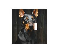 Decorator Wall Plate 2 Gang Light Switch Covers doberman Wallplate Double Toggle Switch Plate Mid-size Electrical Outlet Covers Decorative Wall Switch Plate Cover