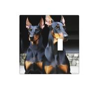 Decorator Wall Plate 2 Gang Light Switch Covers doberman Wallplate Double Toggle Switch Plate Mid-size Electrical Outlet Covers Decorative Wall Switch Plate Cover