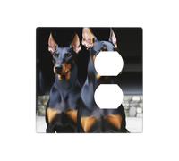 Decorator Wall Plate 2 Gang Light Switch Covers doberman Wallplate Double Toggle Switch Plate Mid-size Electrical Outlet Covers Decorative Wall Switch Plate Cover