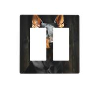 Decorator Wall Plate 2 Gang Light Switch Covers doberman Wallplate Double Toggle Switch Plate Standard Size Electrical Outlet Covers Decorative Wall Switch Plate Cover
