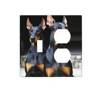 Decorator Wall Plate 2 Gang Light Switch Covers doberman Wallplate Double Toggle Switch Plate Standard Size Electrical Outlet Covers Decorative Wall Switch Plate Cover