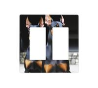 Decorator Wall Plate 2 Gang Light Switch Covers doberman Wallplate Double Toggle Switch Plate Standard Size Electrical Outlet Covers Decorative Wall Switch Plate Cover