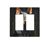 Decorator Wall Plate 2 Gang Light Switch Covers doberman Wallplate Double Toggle Switch Plate Standard Size Electrical Outlet Covers Decorative Wall Switch Plate Cover