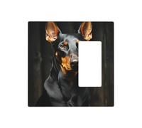 Decorator Wall Plate 2 Gang Light Switch Covers doberman Wallplate Double Toggle Switch Plate Standard Size Electrical Outlet Covers Decorative Wall Switch Plate Cover