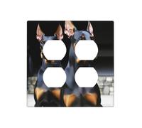 Decorator Wall Plate 2 Gang Light Switch Covers doberman Wallplate Double Toggle Switch Plate Standard Size Electrical Outlet Covers Decorative Wall Switch Plate Cover
