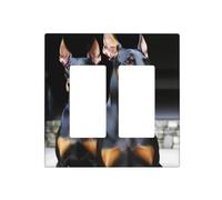 Decorator Wall Plate 2 Gang Light Switch Covers doberman Wallplate Double Toggle Switch Plate Standard Size Electrical Outlet Covers Decorative Wall Switch Plate Cover