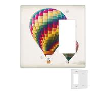 Decorator Wall Plate 2 Gang Light Switch Covers Duplex Receptacle Outlet Covers Color Hot Air Balloon Wall Plates for Electrical Outlets Plug Cover Mid-size Double Rocker Switch Plates