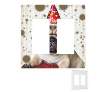Decorator Wall Plate 2 Gang Light Switch Covers Duplex Receptacle Outlet Covers Cute Happy Birthday Pug Puppy Wall Plates for Electrical Outlets Plug Cover Standard Size Double Rocker Switch Plates