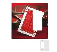 Decorator Wall Plate 2 Gang Light Switch Covers Duplex Receptacle Outlet Covers Red Background Playing Cards Wall Plates for Electrical Outlets Plug Cover Standard Size Double Rocker Switch Plates