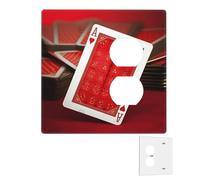 Decorator Wall Plate 2 Gang Light Switch Covers Duplex Receptacle Outlet Covers Red Background Playing Cards Wall Plates for Electrical Outlets Plug Cover Mid-size Double Rocker Switch Plates