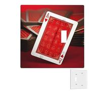 Decorator Wall Plate 2 Gang Light Switch Covers Duplex Receptacle Outlet Covers Red Background Playing Cards Wall Plates for Electrical Outlets Plug Cover Mid-size Double Rocker Switch Plates