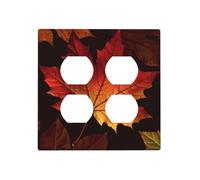 Decorator Wall Plate 2 Gang Light Switch Covers Fall Autumn Leaves Wallplate Double Toggle Switch Plate Mid-size Electrical Outlet Covers Decorative Wall Switch Plate Cover