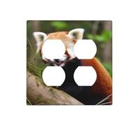 Decorator Wall Plate 2 Gang Light Switch Covers Little Red Panda Wallplate Double Toggle Switch Plate Mid-size Electrical Outlet Covers Decorative Wall Switch Plate Cover