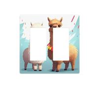 Decorator Wall Plate 2 Gang Light Switch Covers Llama Alpaca Wallplate Double Toggle Switch Plate Standard Size Electrical Outlet Covers Decorative Wall Switch Plate Cover