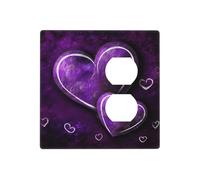 Decorator Wall Plate 2 Gang Light Switch Covers Purple Hearts Wallplate Double Toggle Switch Plate Mid-size Electrical Outlet Covers Decorative Wall Switch Plate Cover