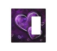 Decorator Wall Plate 2 Gang Light Switch Covers Purple Hearts Wallplate Double Toggle Switch Plate Mid-size Electrical Outlet Covers Decorative Wall Switch Plate Cover