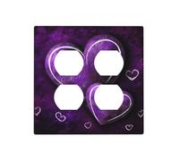 Decorator Wall Plate 2 Gang Light Switch Covers Purple Hearts Wallplate Double Toggle Switch Plate Mid-size Electrical Outlet Covers Decorative Wall Switch Plate Cover