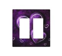 Decorator Wall Plate 2 Gang Light Switch Covers Purple Hearts Wallplate Double Toggle Switch Plate Standard Size Electrical Outlet Covers Decorative Wall Switch Plate Cover