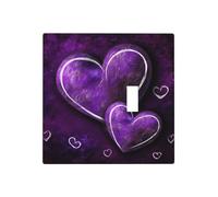 Decorator Wall Plate 2 Gang Light Switch Covers Purple Hearts Wallplate Double Toggle Switch Plate Standard Size Electrical Outlet Covers Decorative Wall Switch Plate Cover