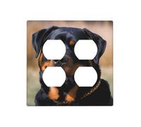 Decorator Wall Plate 2 Gang Light Switch Covers Rottweiler dog Wallplate Double Toggle Switch Plate Mid-size Electrical Outlet Covers Decorative Wall Switch Plate Cover