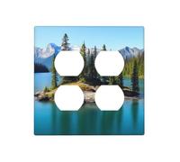 Decorator Wall Plate 2 Gang Light Switch Covers Spirit Island in Lake Wallplate Double Toggle Switch Plate Standard Size Electrical Outlet Covers Decorative Wall Switch Plate Cover