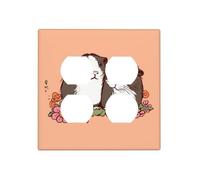 Decorator Wall Plate 2 Gang Light Switch Covers Two guinea pigs hanging out Wallplate Double Toggle Switch Plate Standard Size Electrical Outlet Covers Decorative Wall Switch Plate Cover