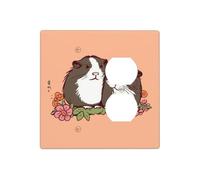 Decorator Wall Plate 2 Gang Light Switch Covers Two guinea pigs hanging out Wallplate Double Toggle Switch Plate Standard Size Electrical Outlet Covers Decorative Wall Switch Plate Cover