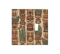 Decorator Wall Plate 2 Gang Light Switch Covers Vintage Aloha Tiki Wallplate Double Toggle Switch Plate Mid-size Electrical Outlet Covers Decorative Wall Switch Plate Cover