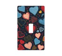 Decorator Wall Plate Cover Single Toggle Light Switch Cover arious heart shapes Wallplates Blank Electrical Rocker Switch Plate Covers for Electrical Outlets Decorative 1 Gang 4.5" x 2.76"