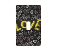 Decorator Wall Plate Cover Single Toggle Light Switch Cover Chalk love Wallplates Blank Electrical Rocker Switch Plate Covers for Electrical Outlets Decorative 1 Gang 4.5" x 2.76"