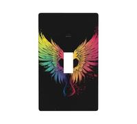 Decorator Wall Plate Cover Single Toggle Light Switch Cover Colorful love wings Wallplates Blank Electrical Rocker Switch Plate Covers for Electrical Outlets Decorative 1 Gang 4.5" x 2.76"