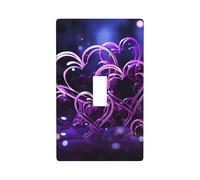 Decorator Wall Plate Cover Single Toggle Light Switch Cover Fashional Purple Hearts Wallplates Blank Electrical Rocker Switch Plate Covers for Electrical Outlets Decorative 1 Gang 4.5" x 2.76"