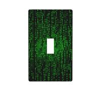 Decorator Wall Plate Cover Single Toggle Light Switch Cover Green Number Binary Wallplates Blank Electrical Rocker Switch Plate Covers for Electrical Outlets Decorative 1 Gang 4.5" x 2.76"