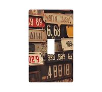 Decorator Wall Plate Cover Single Toggle Light Switch Cover Old License Plate Wallplates Blank Electrical Rocker Switch Plate Covers for Electrical 4.5" x 2.76"
