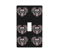 Decorator Wall Plate Cover Single Toggle Light Switch Cover Skull heart Wallplates Blank Electrical Rocker Switch Plate Covers for Electrical Outlets Decorative 1 Gang 4.5" x 2.76"