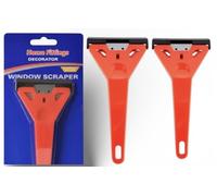 Decorator Window Scraper Glass & Paint SupaDec for Quick and Easy Removal of Paint, Adhesive, Stickers and More from Glass, UPVC, Wood and Metal Surfaces, Sticker Remover Razor (Pack of 2)