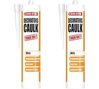 Decorators Caulk - C20 White Flexible Filler (Pack of 2) | Fast-Drying Acrylic Sealant for Gaps & Cracks in Walls, Ceilings & Skirting | Paintable in 1 Hour