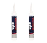 Decorators Caulk, Flexible Gap Filler Sealant, Fast Drying, Paintable in 1 Hour, No Sanding Required, Interior Crack & Joint Filler for Walls, Skirting & Frames, 380ml, White, (Pack of 2)