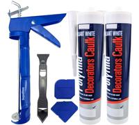 Decorators Caulk Kit - 2 x 290ml Brilliant White Paintable Acrylic Sealant