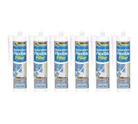 Decorators Flexible Filler, White, Acrylic Paste, 290ml Cartridge, Paintable, Interior and Exterior, Pack of 6
