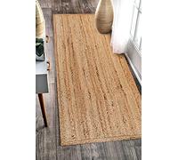 DecorAvenue Area Rugs Indian Handmade Natural Handwoven Braided Jute Rug for Living Room, Bedroom (150 x 240 Centimeter, Natural)