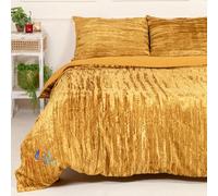 DecorAvenue Ultra-Luxe Crushed Velvet Duvet Cover, Boho Bedding UO Comforter Bedding Donna Cover,3 Pc Duvet Set, Velvet Bedding Set