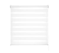 Decorblind Double Layer Roller Blind for Night and Day, Wall or Ceiling Mount, Dimensions: Width 100 x Length 180 cm, Fabric Dimensions: 97 x 175 cm, White, for Night and Day Windows